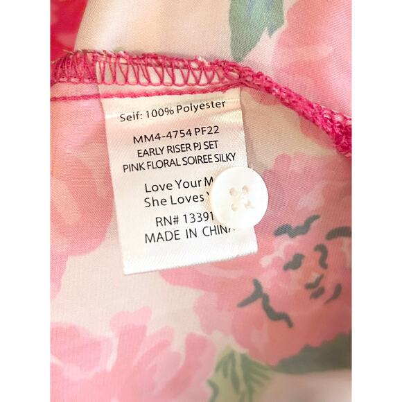 Show Me Your Mumu Early Riser PJ Set Pink Floral Soiree Silky S/M - Picture 9 of 11